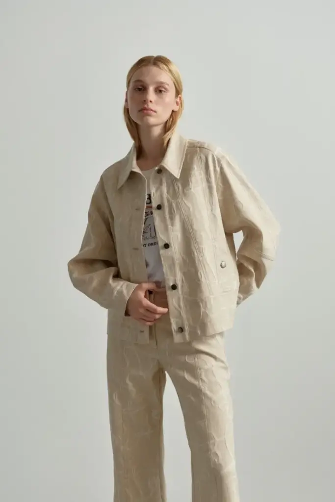 Lala Berlin Jacket Jacek cotton mix lalagram jacquard beige Vatertagsangebot
