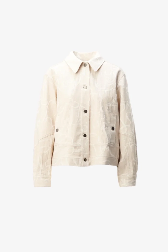 Lala Berlin Jacket Jacek cotton mix lalagram jacquard beige Vatertagsangebot