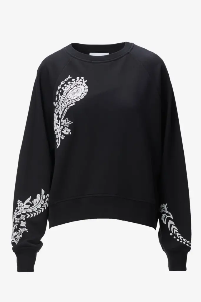 Lala Berlin Sweatshirt Ijora cotton paisley black Heißer Verkauf