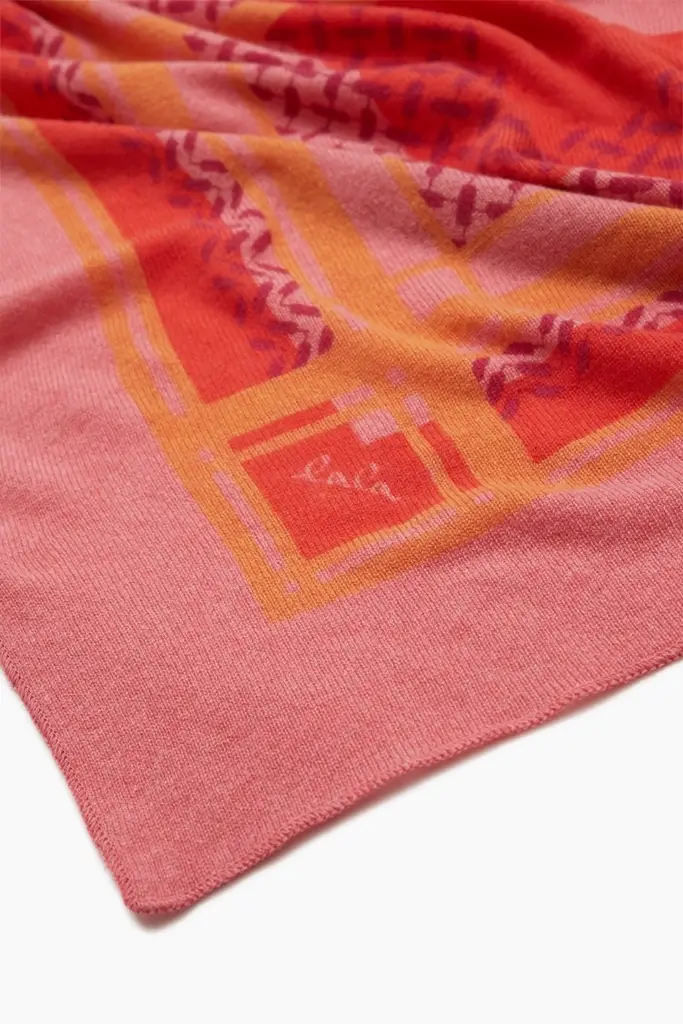 Lala Berlin Triangle Double Heritage cashmere rosa/orange Super Sparpreis