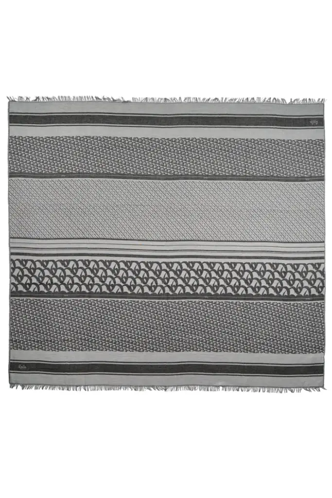 Lala Berlin Scarf Monogram viscose mix black/white Nur für heute