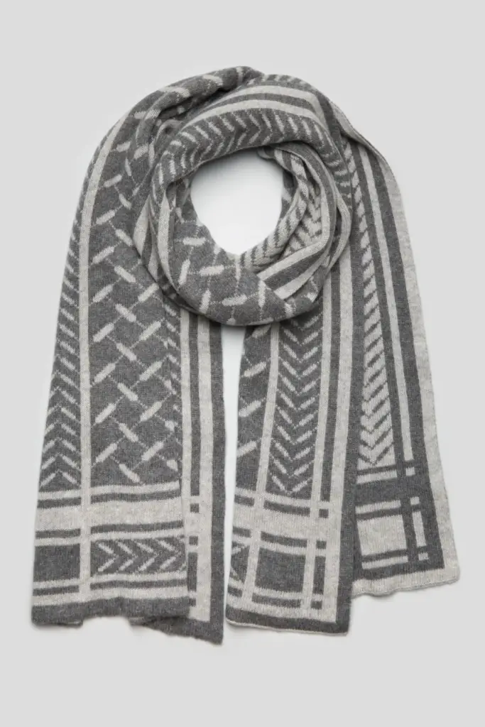 Lala Berlin Scarf Chuck cashmere light grey Sonderangebot der Fabrik
