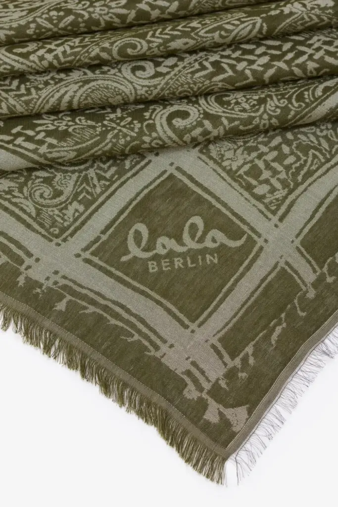 Lala Berlin Triangle Amalin viscose mix maze garden olive 50% Rabatt mit kostenlosem Versand