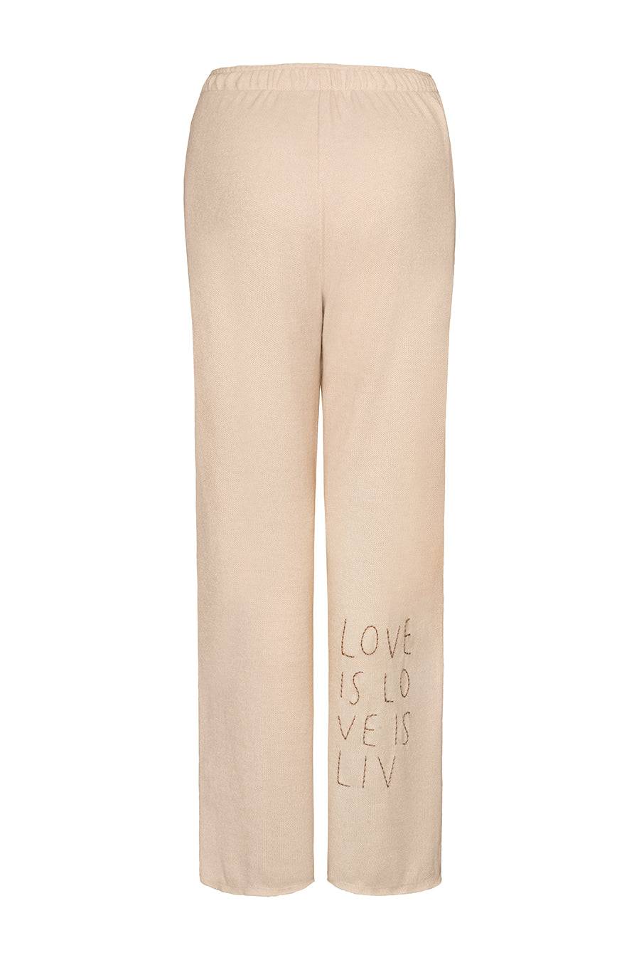 Liv Bergen Hose Knit in creme Sonderangebot der Fabrik