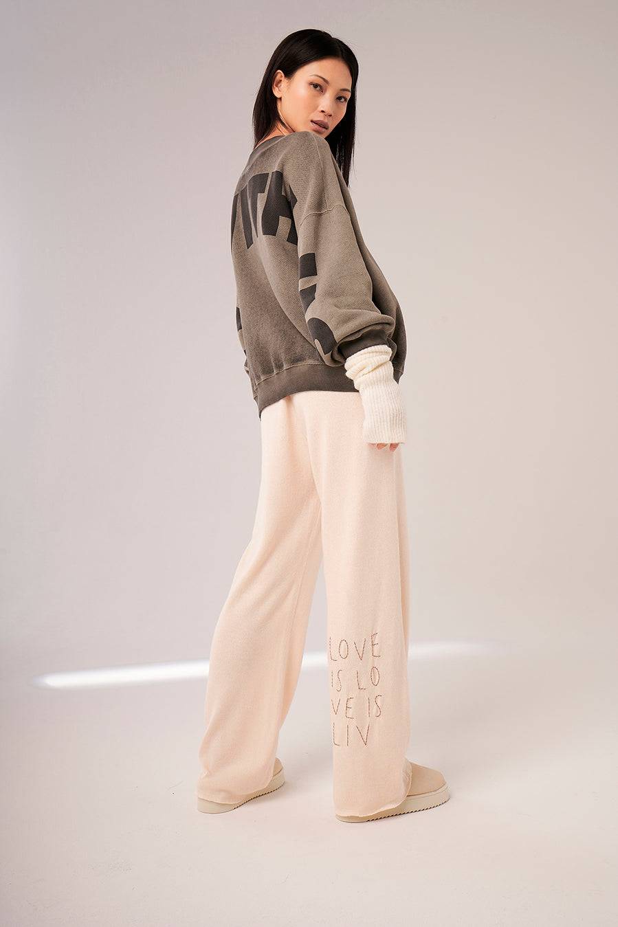 Liv Bergen Hose Knit in creme Sonderangebot der Fabrik
