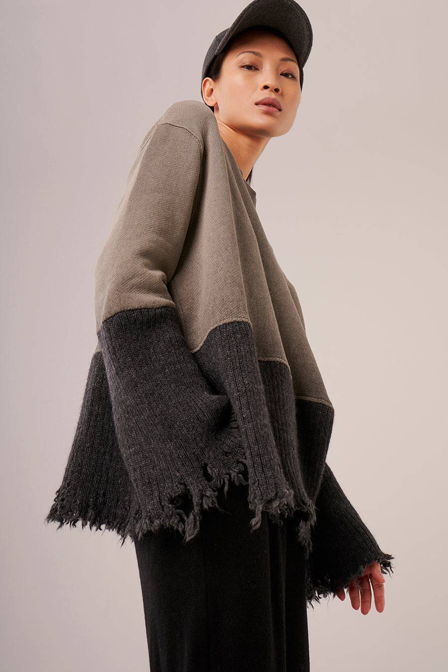 Liv Bergen Sweater Cotton dye in mocca Online Outlet