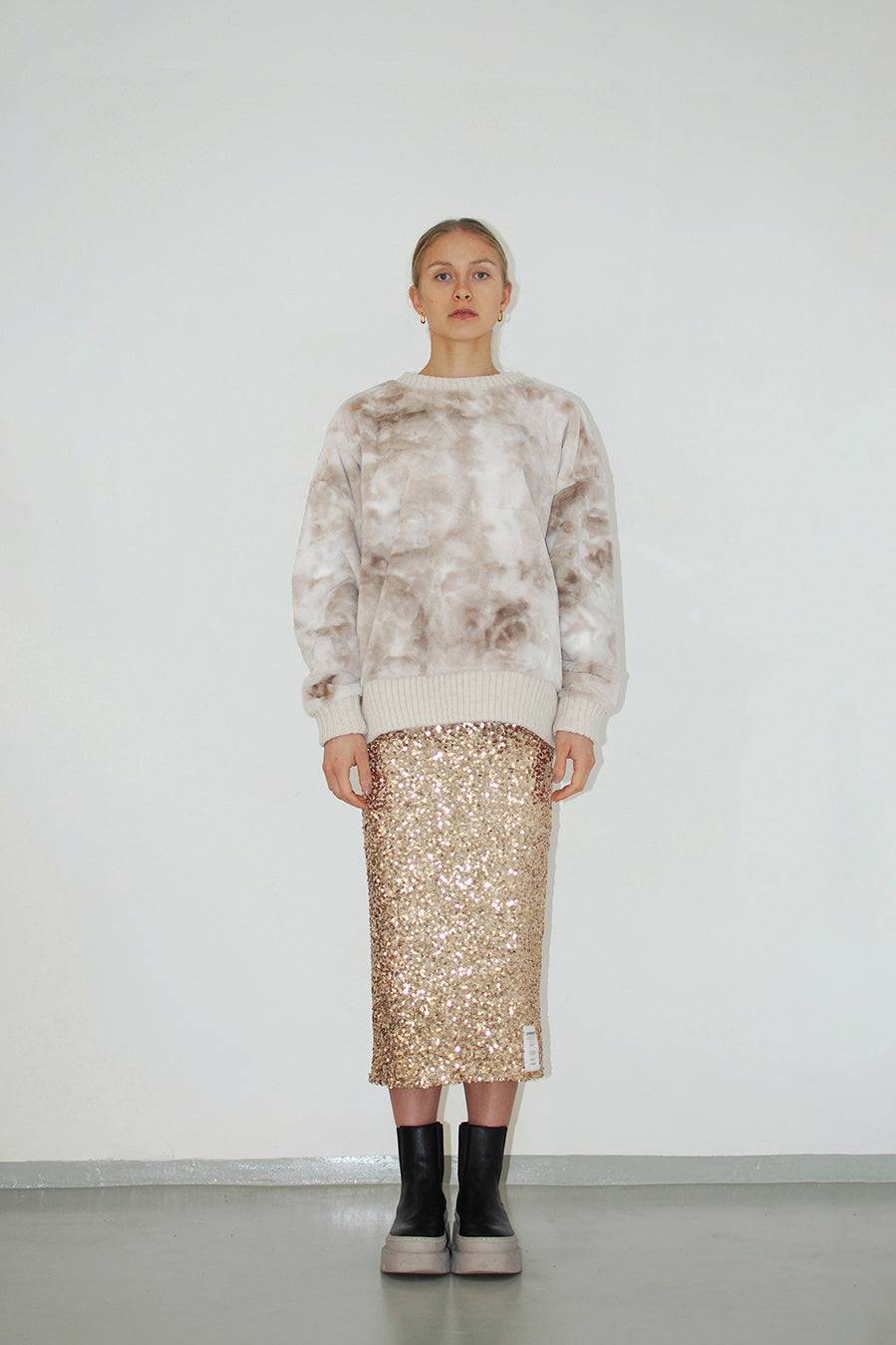 Liv Bergen Sweater Soft in beige batik Bis zu 50% Rabatt
