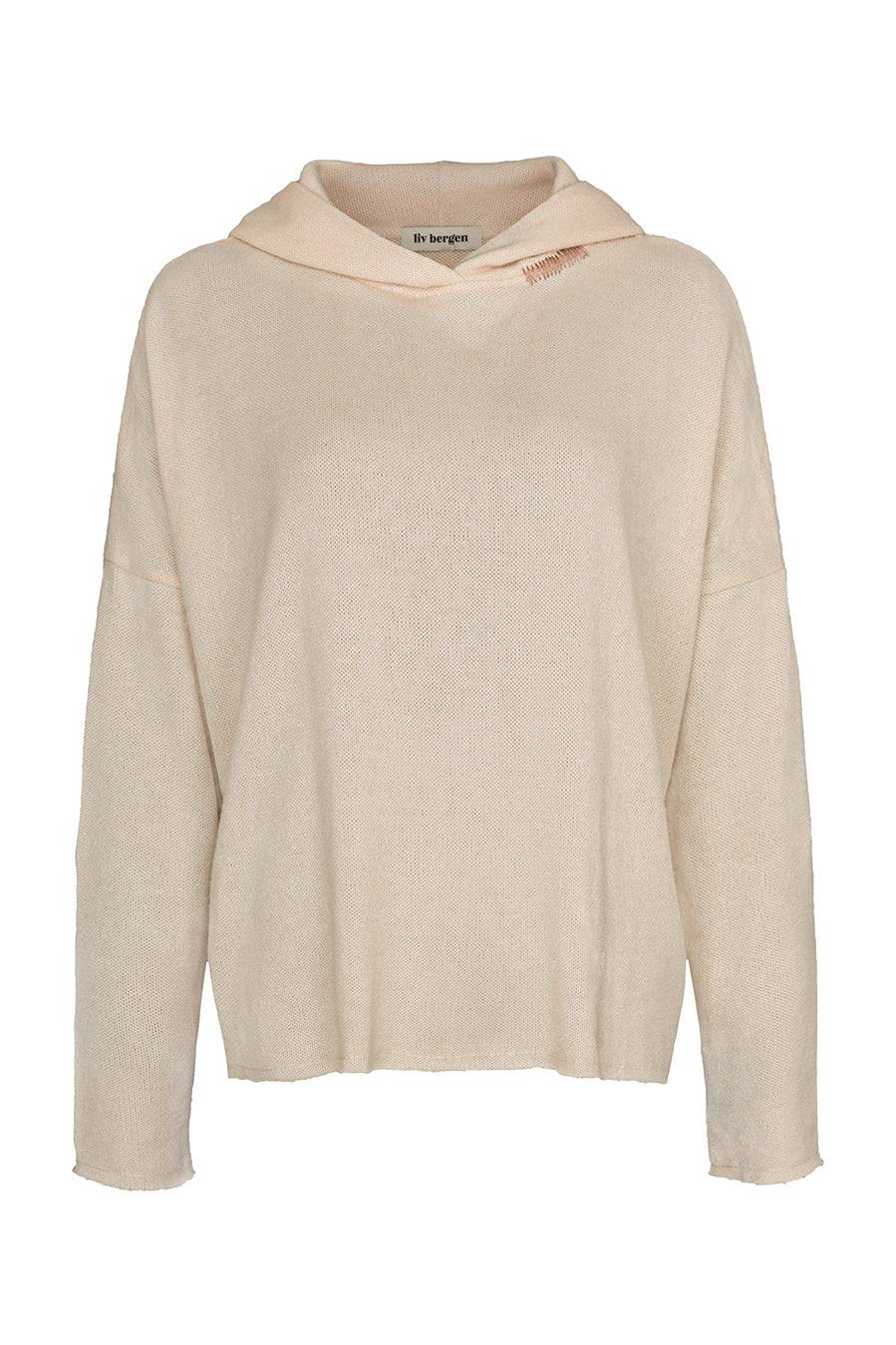 Liv Bergen Hoodie Knit in creme Auslauf
