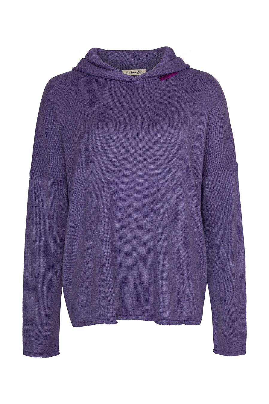 Liv Bergen Hoodie Knit in purple ash Angebote