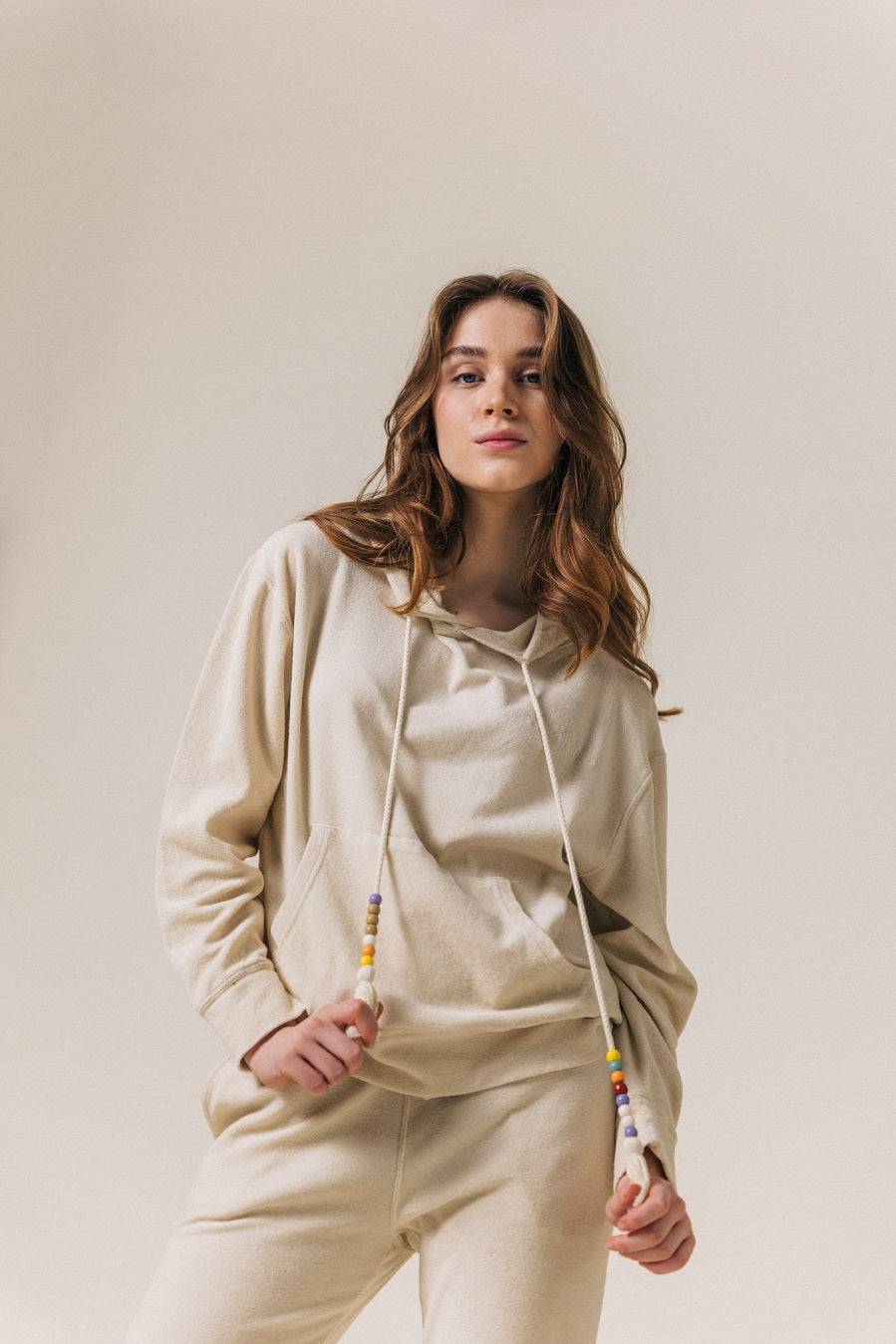 Liv Bergen Hoodie California in creme Limitierter Zeitrabatt