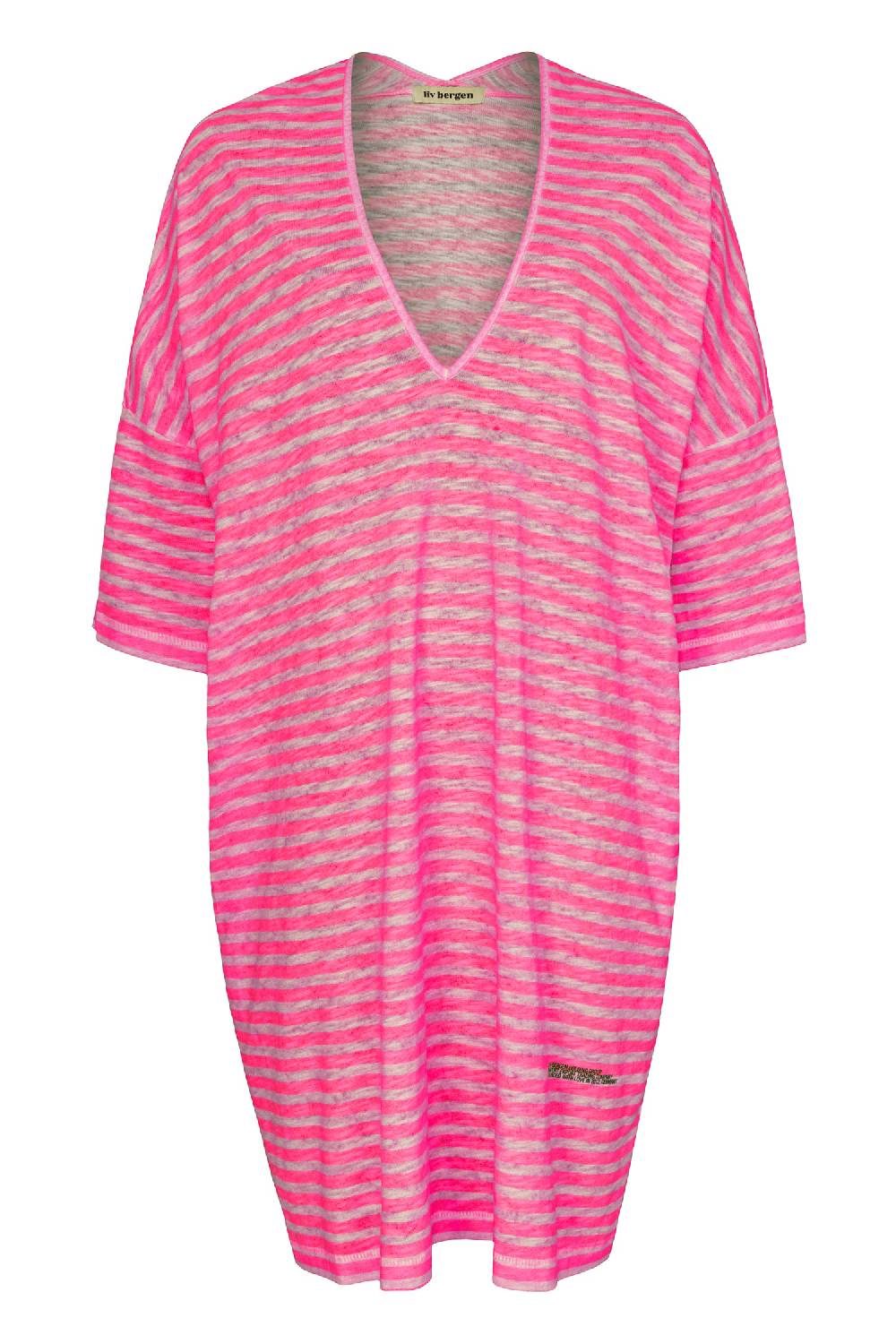 Liv Bergen Oversized Kleid in stripe neon pink Jubiläumsangebot