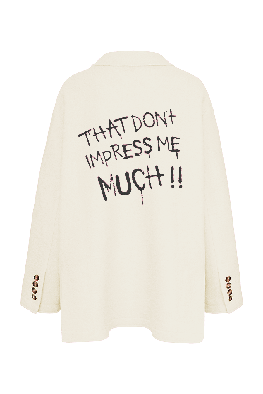 Liv Bergen Oversized Jacke "THAT DON'T IMPRESS ME MUCH" in creme Letzte 3 Tage