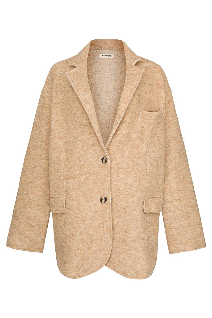 Liv Bergen Oversized Jacke "THAT DON'T IMPRESS ME MUCH" in sand JETZT KAUFEN
