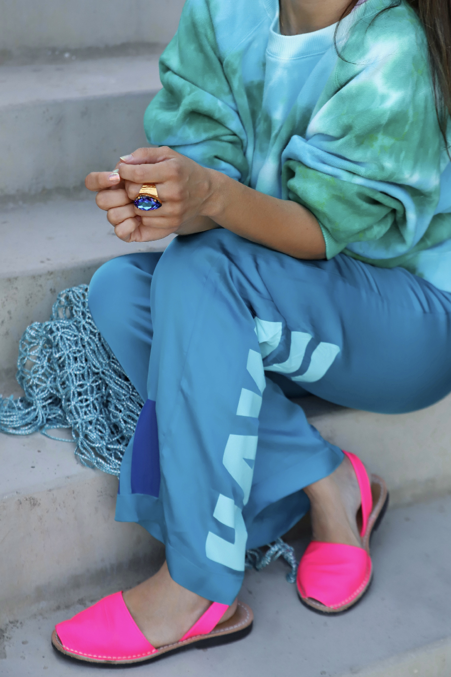 Liv Bergen Sweater Clouds in turquoise Fabrikladen