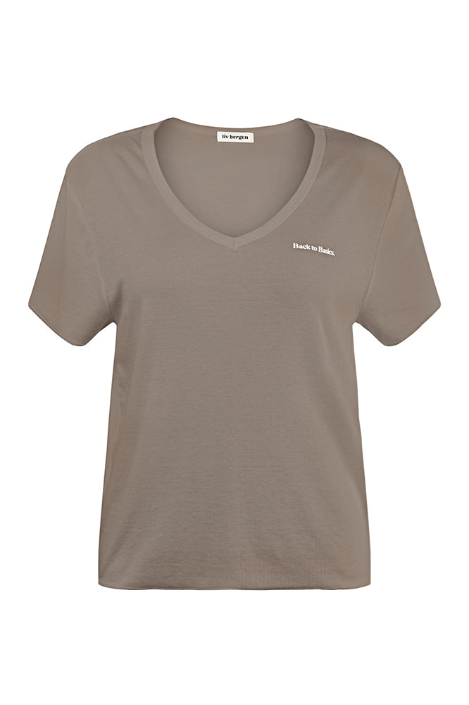 Liv Bergen T-Shirt Basics in falcon Kostenloser Versand