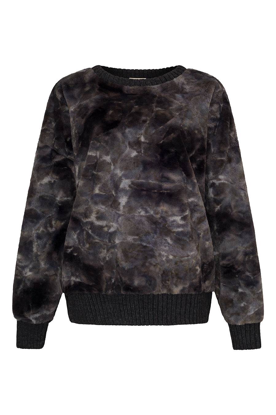 Liv Bergen Sweater Soft in grey batik Fabrikladen