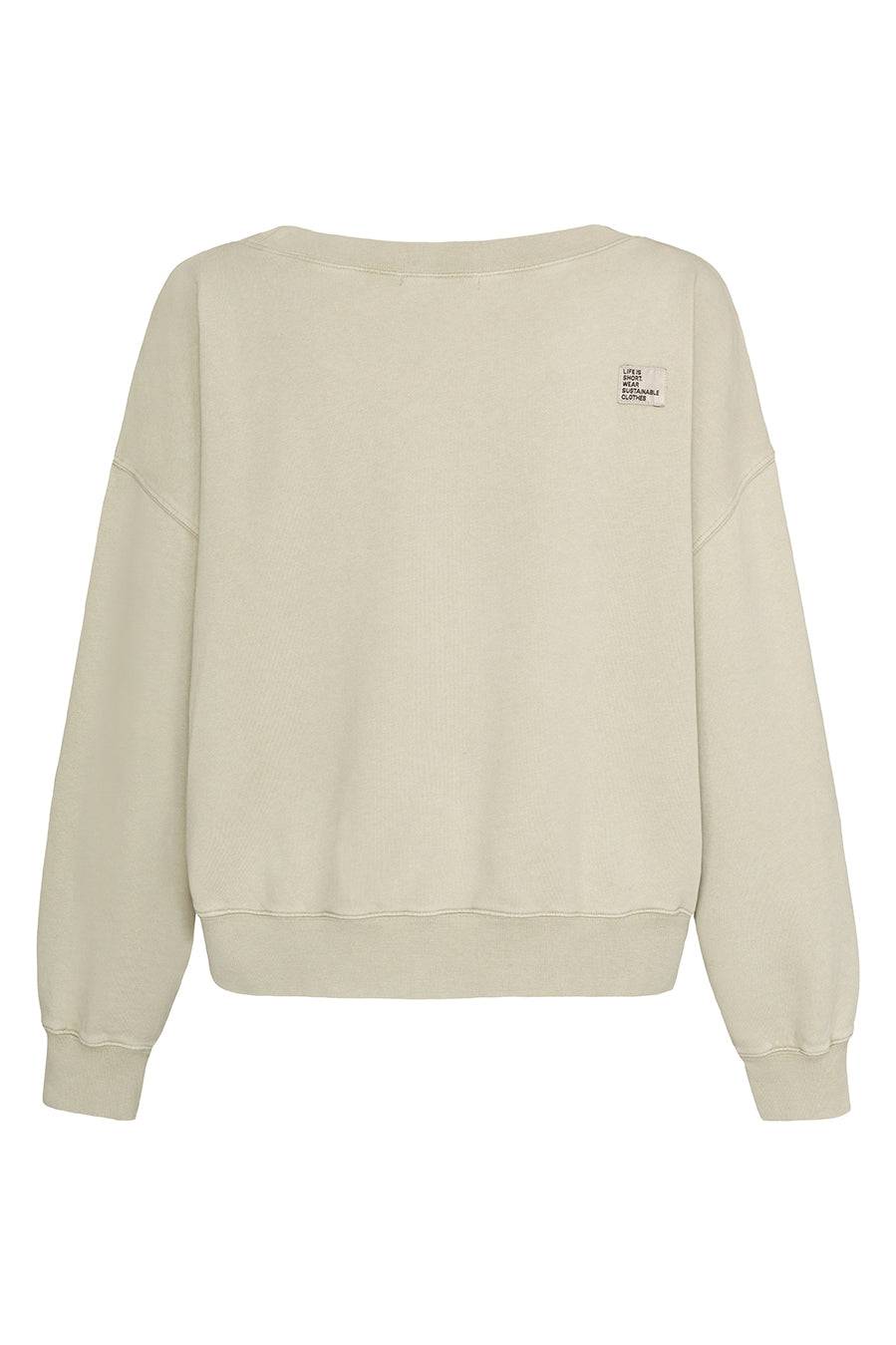 Liv Bergen Sweater square "100% Organic Cotton" in sand im Angebot