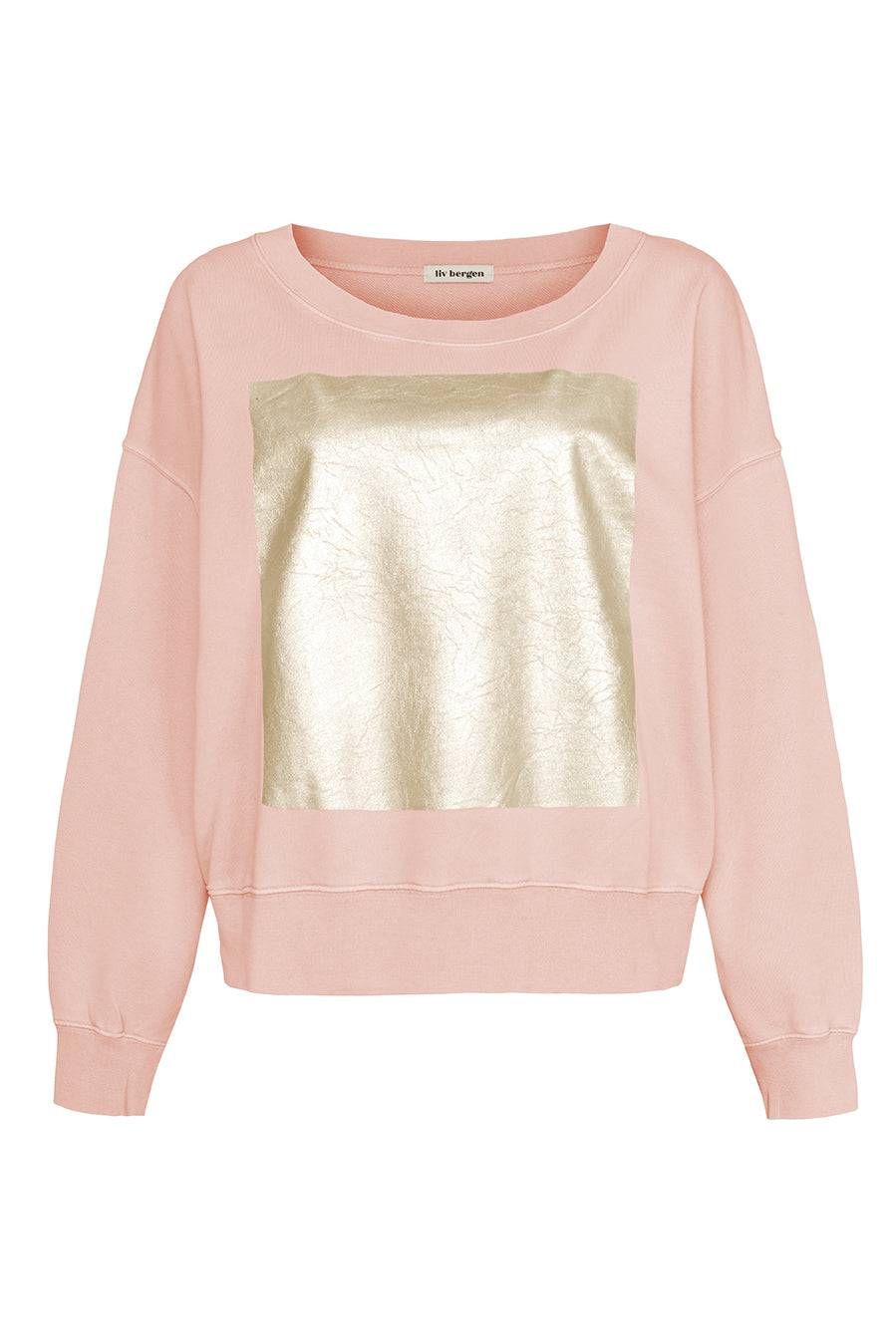 Liv Bergen Sweater square "100% Organic Cotton" in powder Schlussverkauf