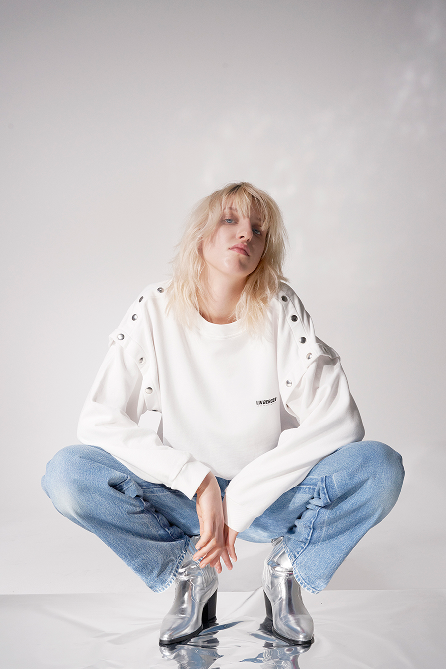 Liv Bergen Sweater Rivets in optic white Blitzverkäufe