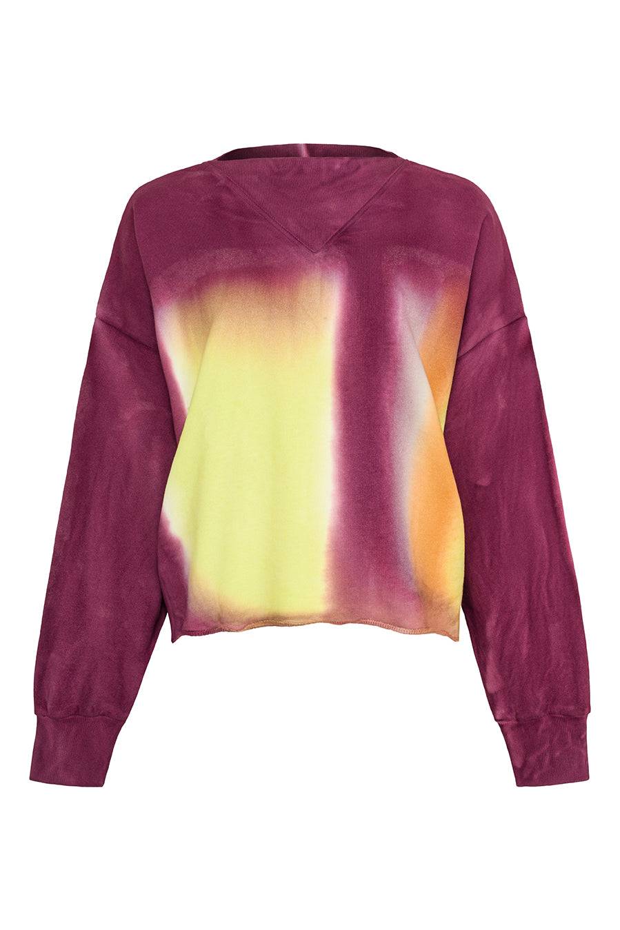 Liv Bergen Sweater handpainted in aubergine Günstig kaufen