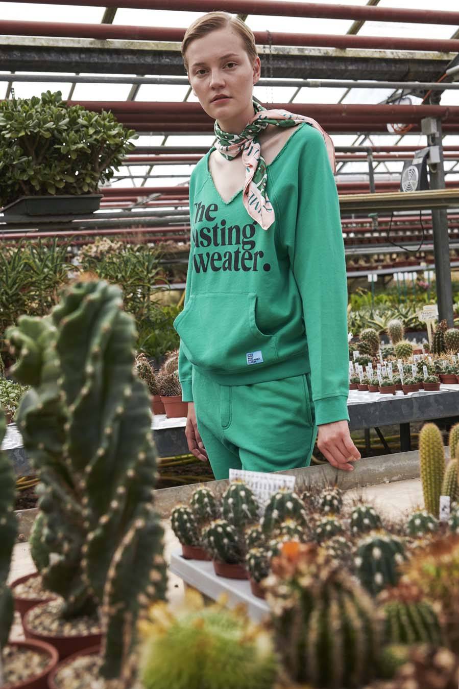 Liv Bergen Hose "100% Organic Cotton" in emerald Tiefpreis