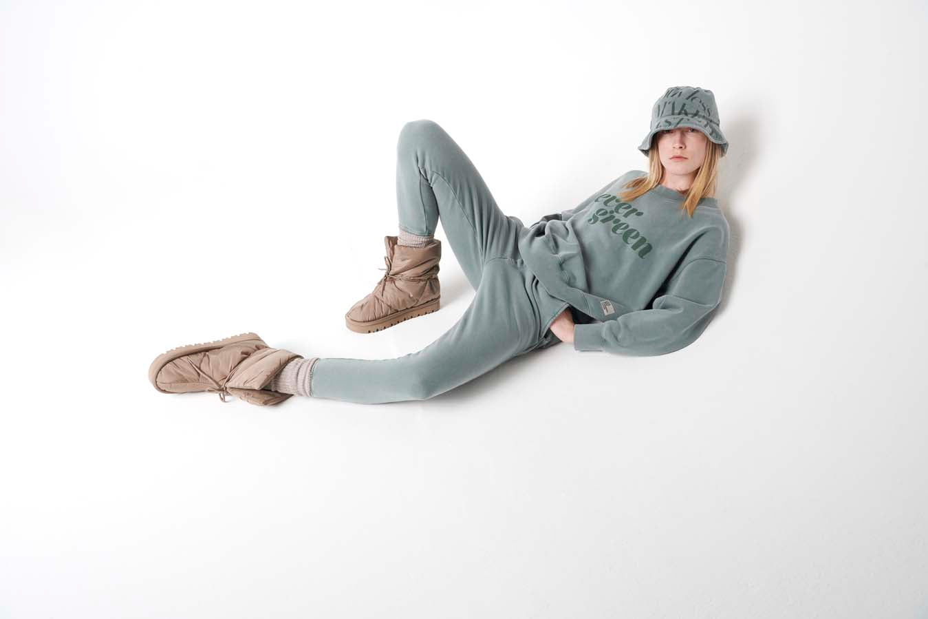 Liv Bergen Sweater evergreen in dusty green Sonderangebot der Fabrik