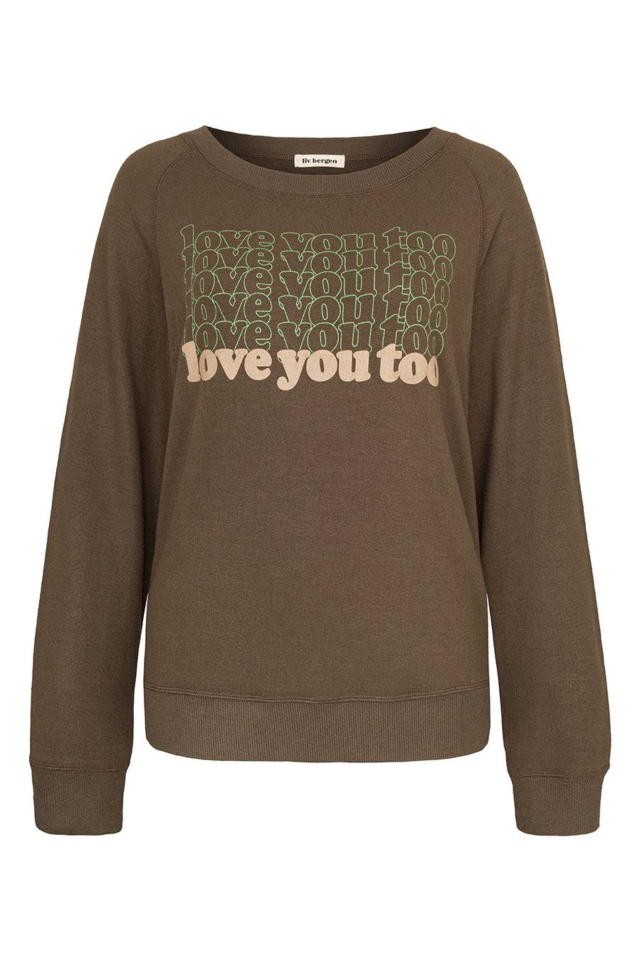 Liv Bergen Sweater LOVE in greg green Riesige Ersparnisse