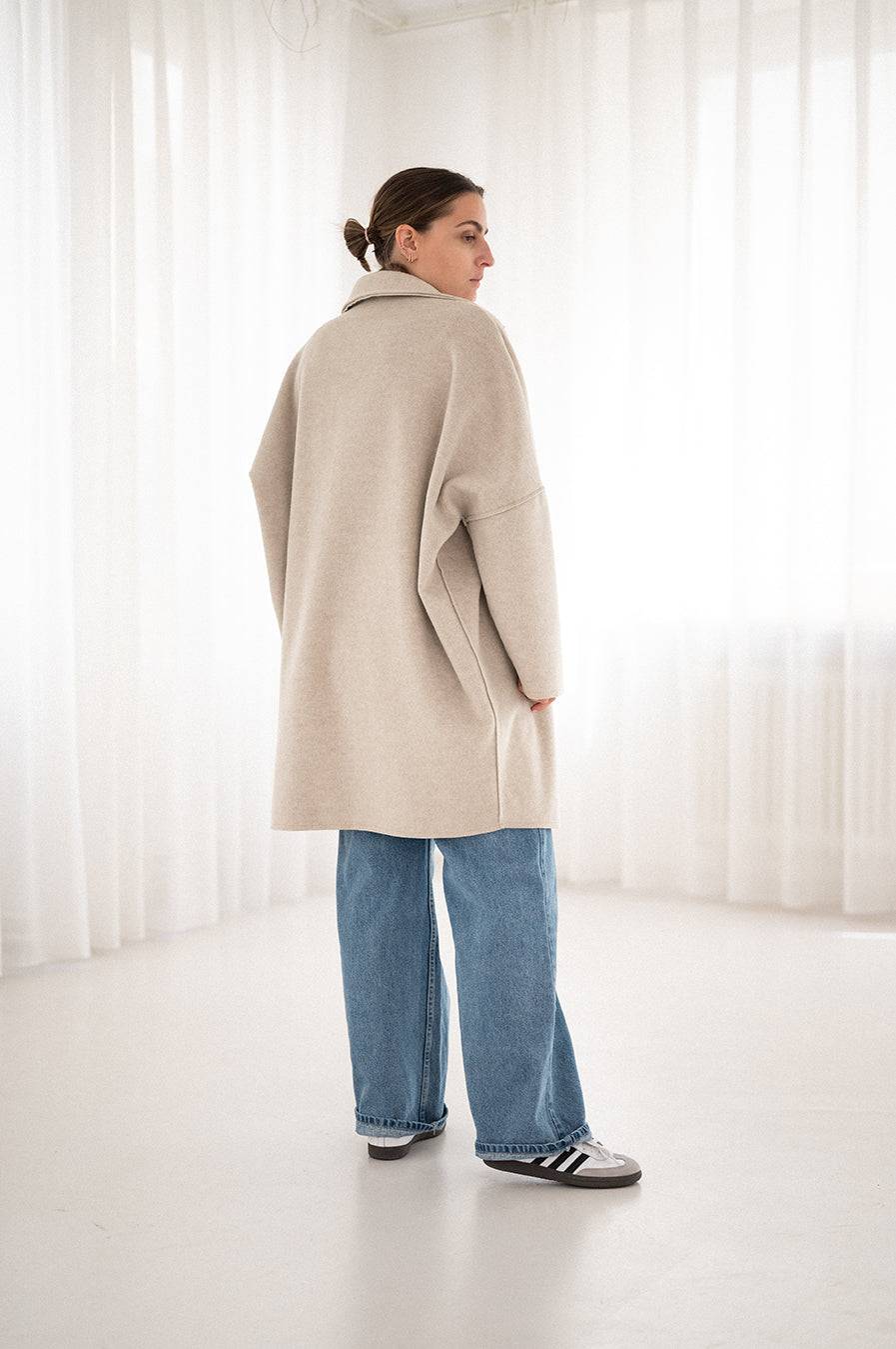 Liv Bergen Oversized Mantel in sand Super Sparpreis