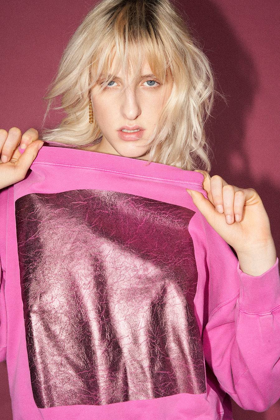 Liv Bergen Sweater square "100% Organic Cotton" in rose Discount Store für neue Produkte