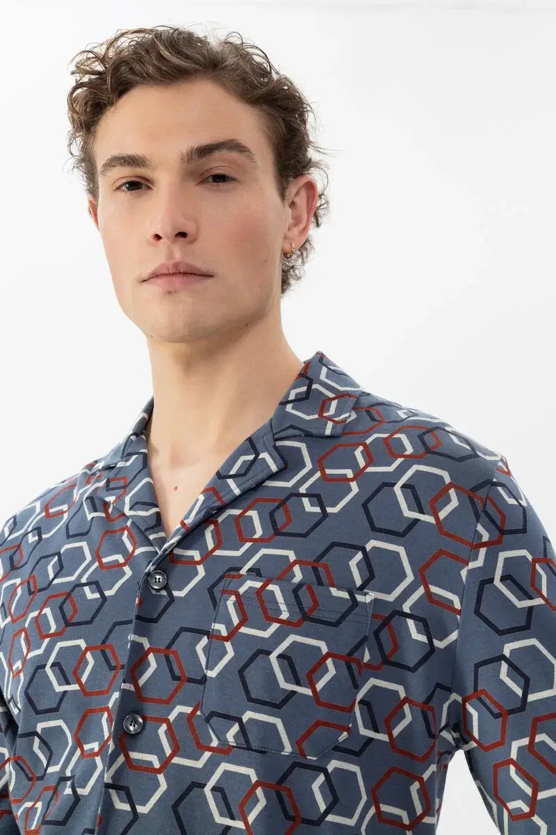 Merxx Langer Pyjama Serie Hexagon Mix Exklusive Angebote