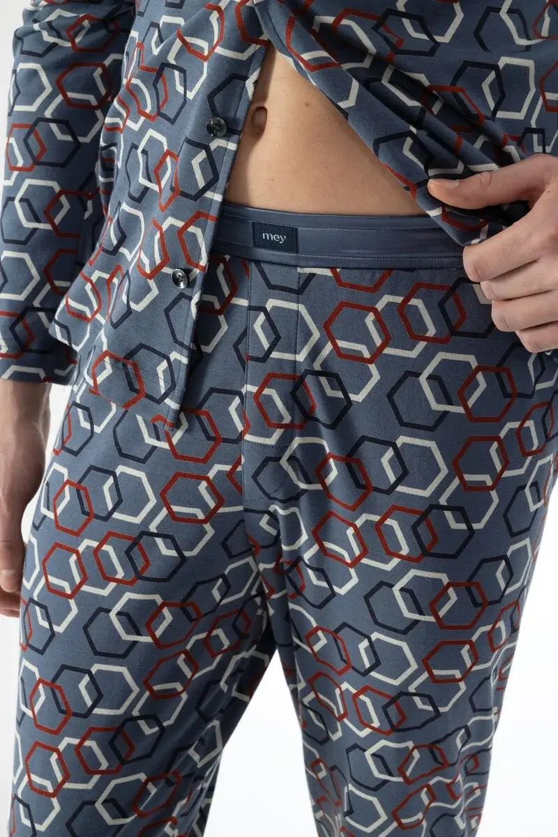 Merxx Langer Pyjama Serie Hexagon Mix Exklusive Angebote