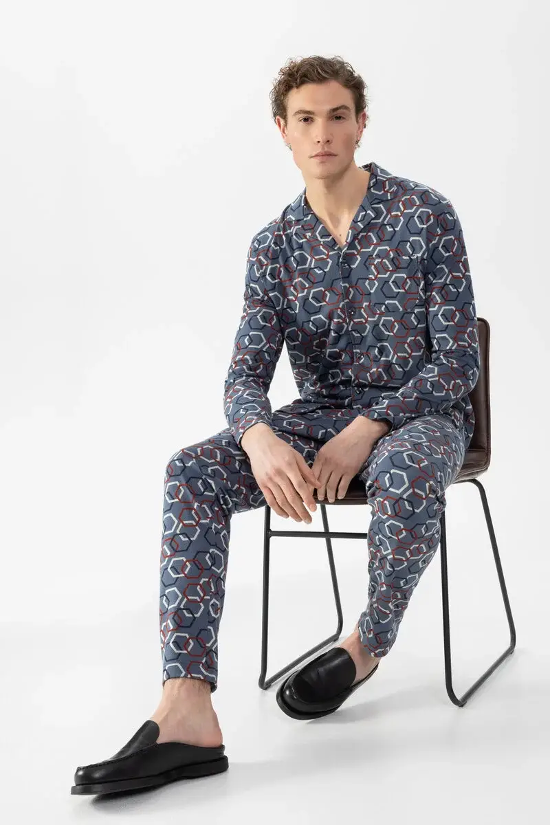 Merxx Langer Pyjama Serie Hexagon Mix Exklusive Angebote