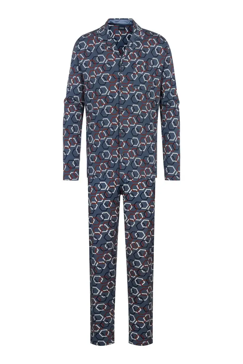 Merxx Langer Pyjama Serie Hexagon Mix Exklusive Angebote