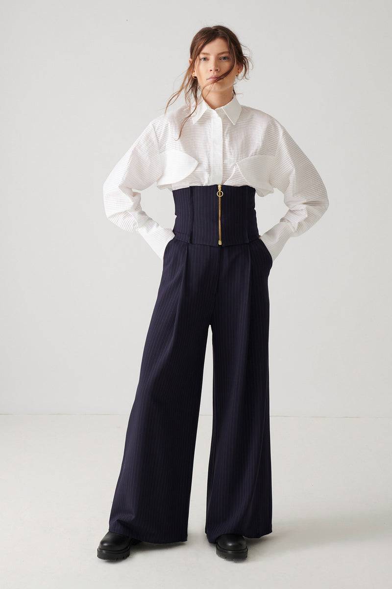 Mykke Hofmann Cotton Plissée Blouse Lon Riesige Rabatte