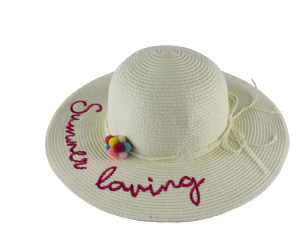 Nitzsche Accessoires Damen Strohhut mit Summer loving Stickerei 50% Rabatt für begrenzte Zeit