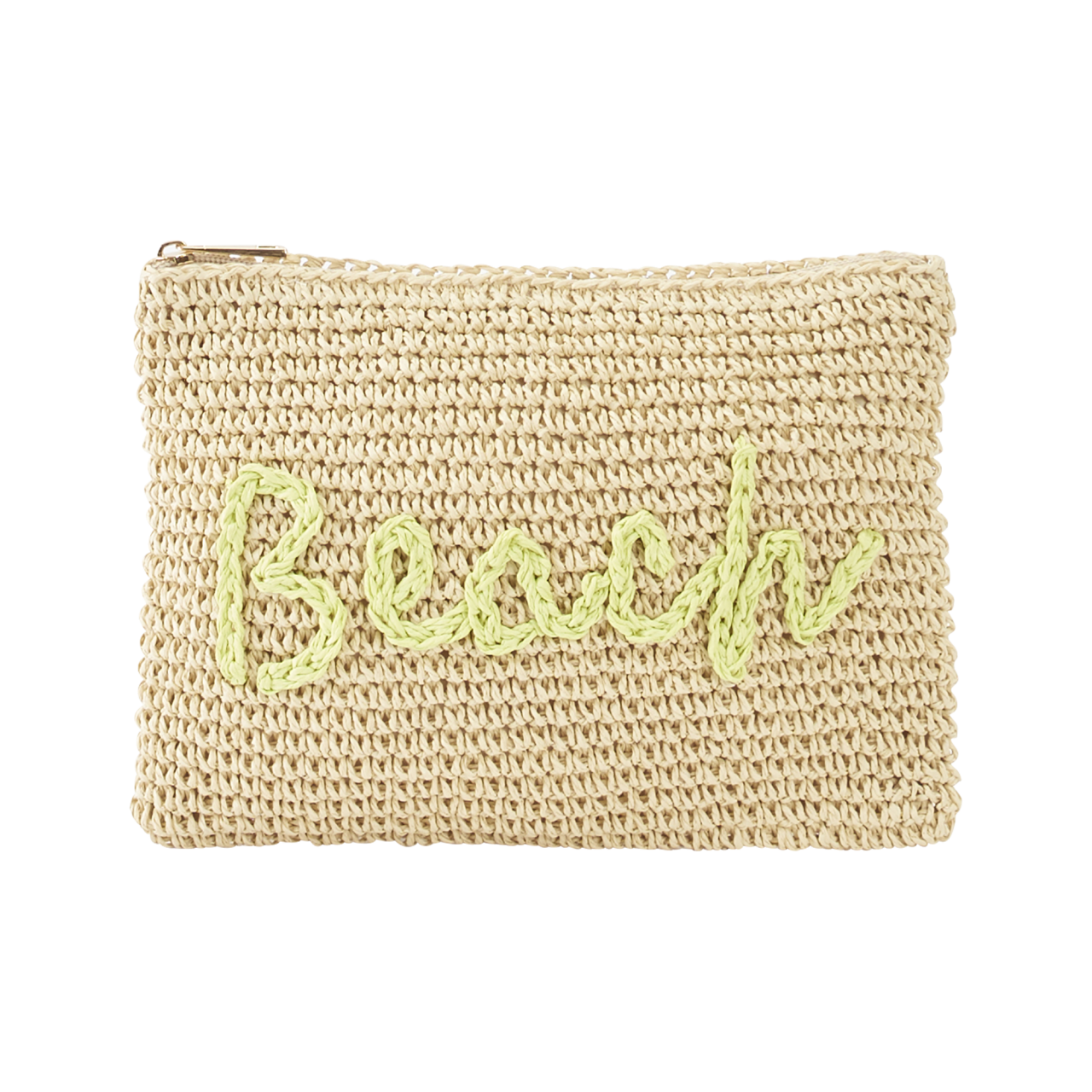 Nitzsche Accessoires Papierstrohtasche mit stylischer Beachaufschrift Versandkostenfrei