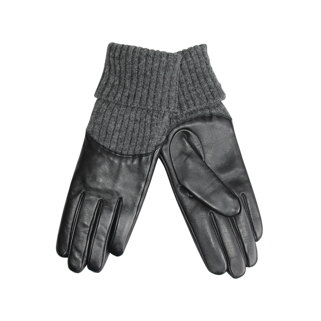 Nitzsche Accessoires Modischer Glattlederhandschuh für Damen mit Strickstulpe Fabrikverkauf