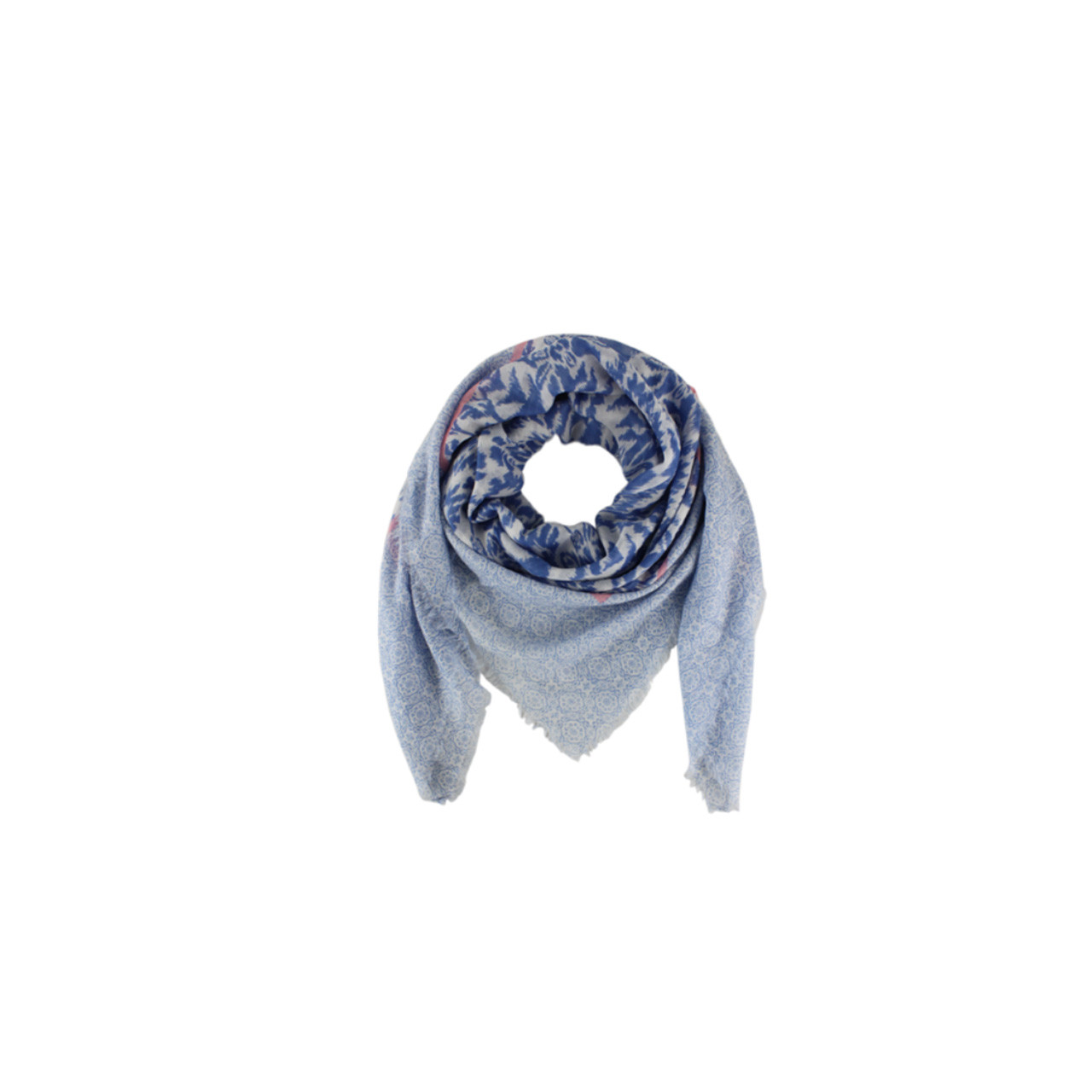 Nitzsche Accessoires Gemustertes, blaues Damen Tuch Outlet