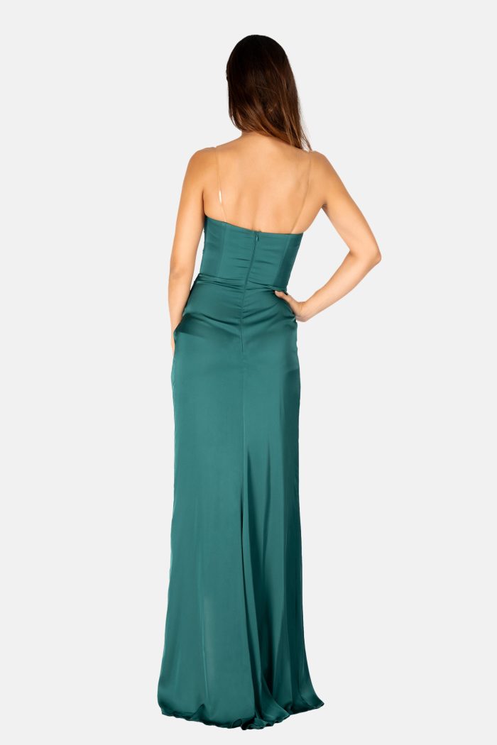 Prestije Maxikleid Satin mit Beinschlitz Kostenloser Versand international