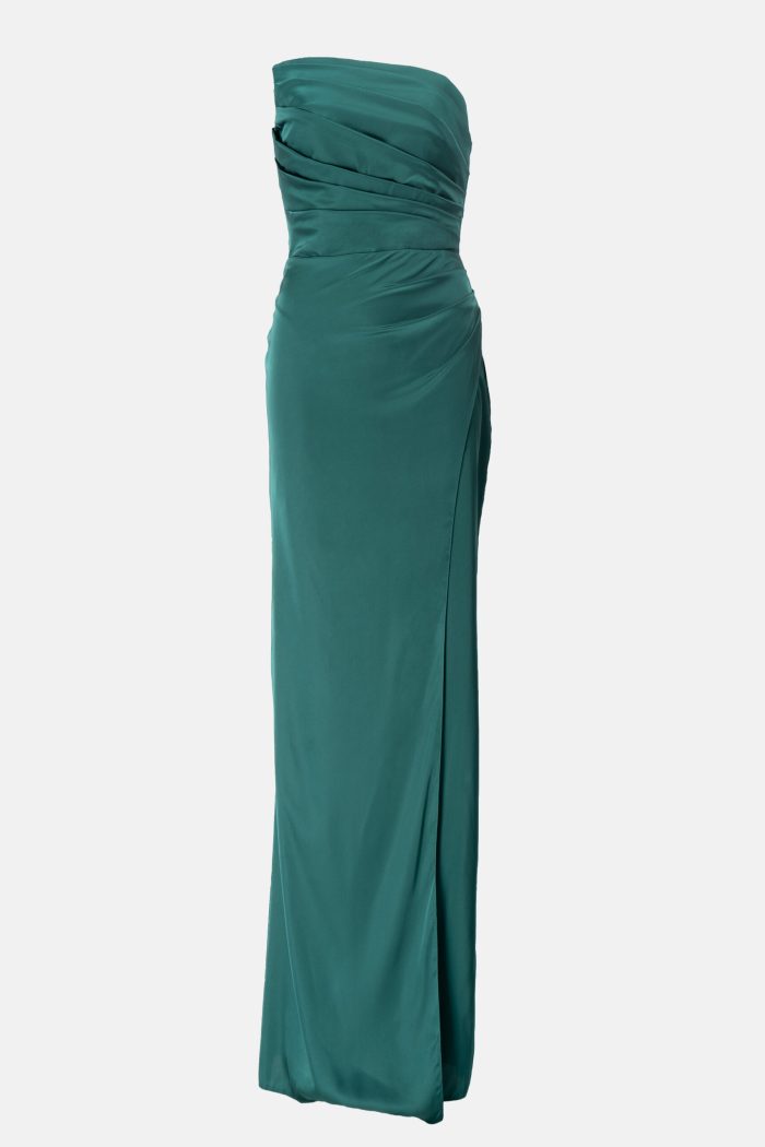 Prestije Maxikleid Satin mit Beinschlitz Kostenloser Versand international