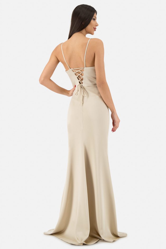 Prestije Satin Maxikleid drapiert Black Friday Preise