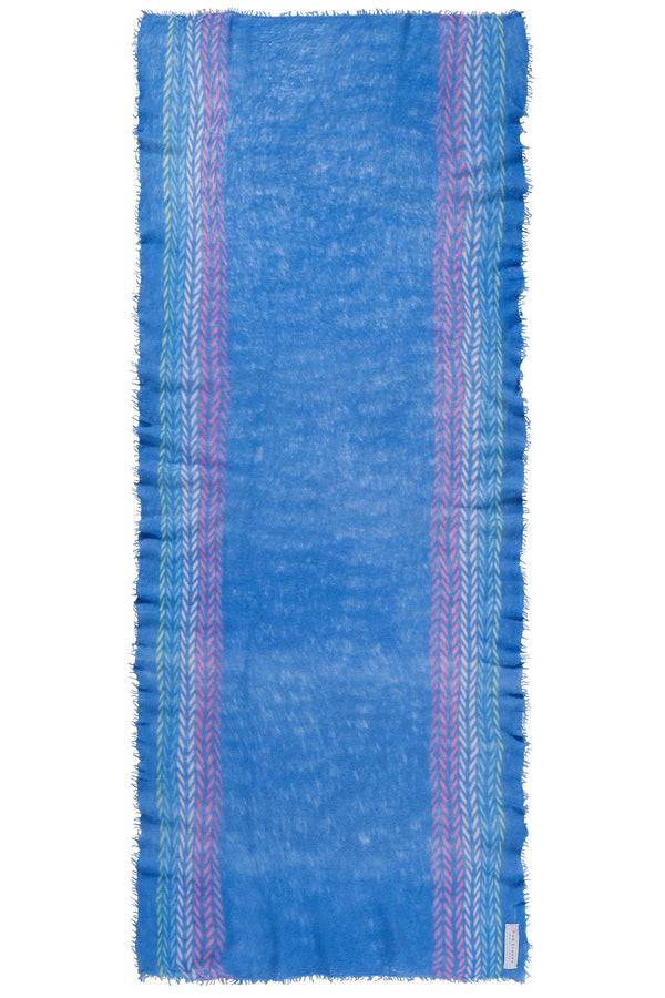 Pur Schoen Schal ethno border skyblue Super Rabatt