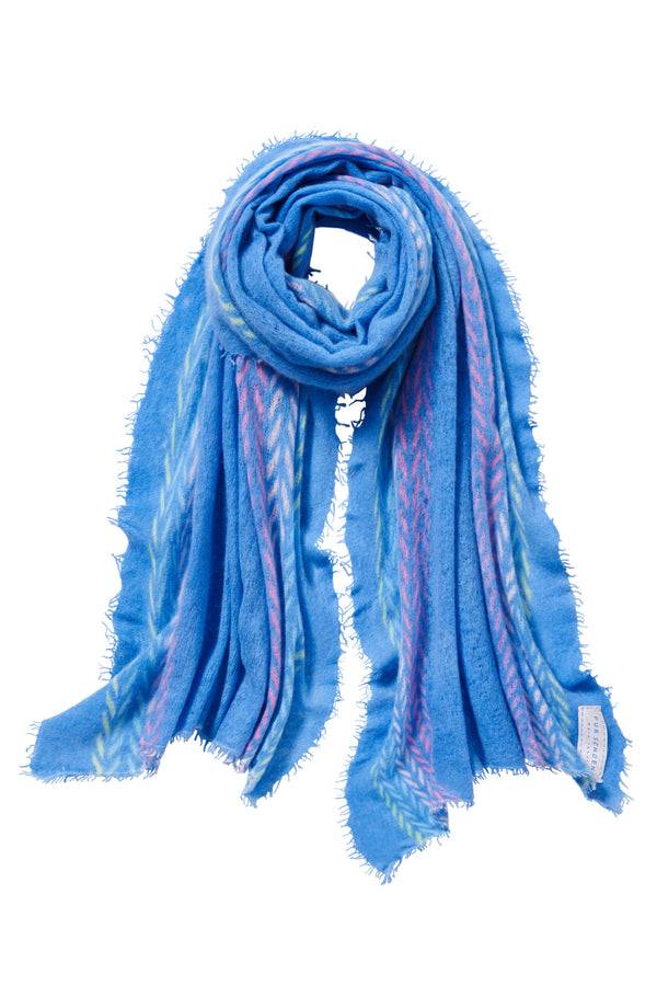 Pur Schoen Schal ethno border skyblue Super Rabatt