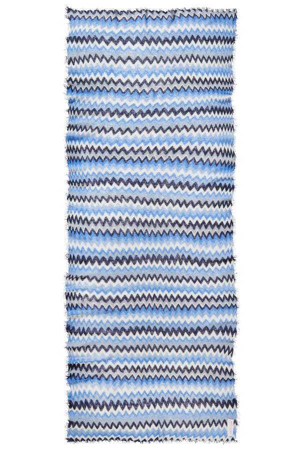 Pur Schoen Schal chevron skyblue-silber 2025