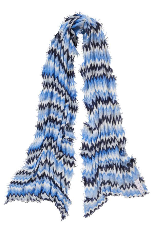 Pur Schoen Schal chevron skyblue-silber 2025