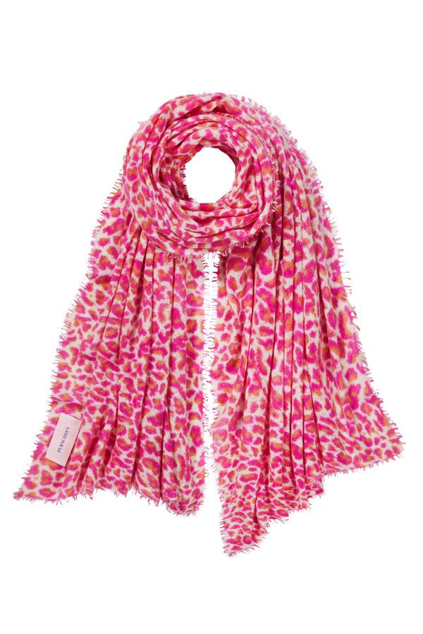 Pur Schoen Schal leo pink-orange Exklusive Angebote