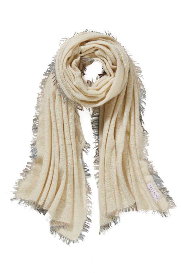 Pur Schoen Schal natural fransen grey Neueste Stile
