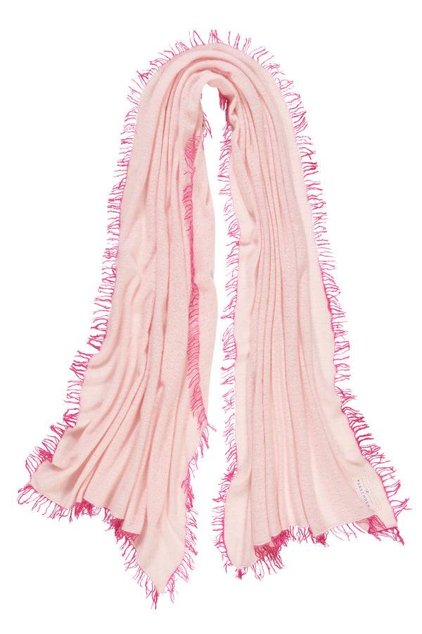 Pur Schoen Schal puder rose fransen pink Kostenloser Versand international