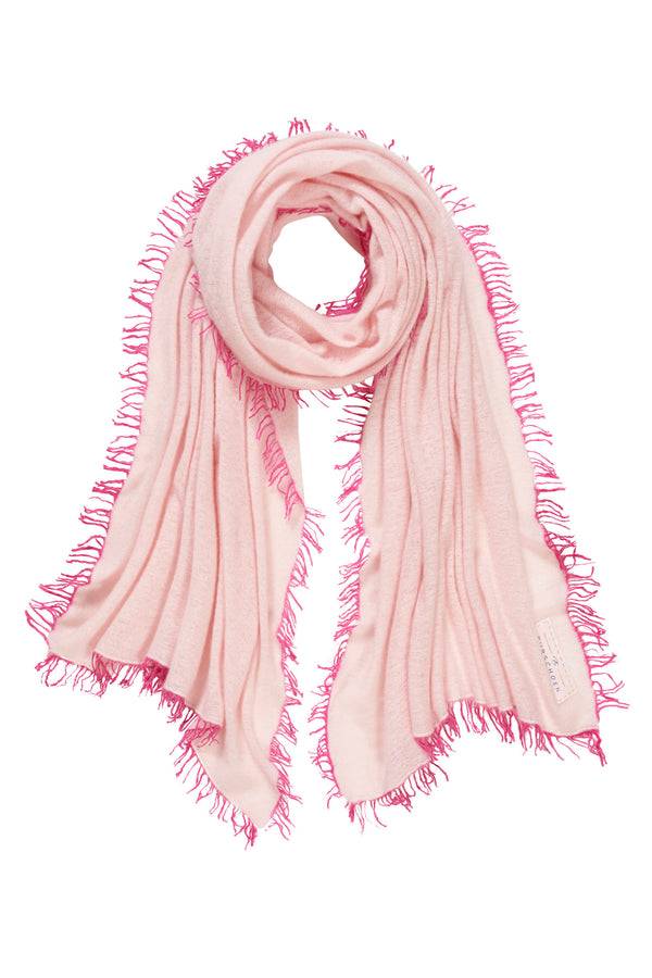 Pur Schoen Schal puder rose fransen pink Kostenloser Versand international