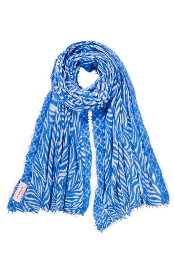 Pur Schoen Schal leafgarden sky blue-natural Heißer Verkauf